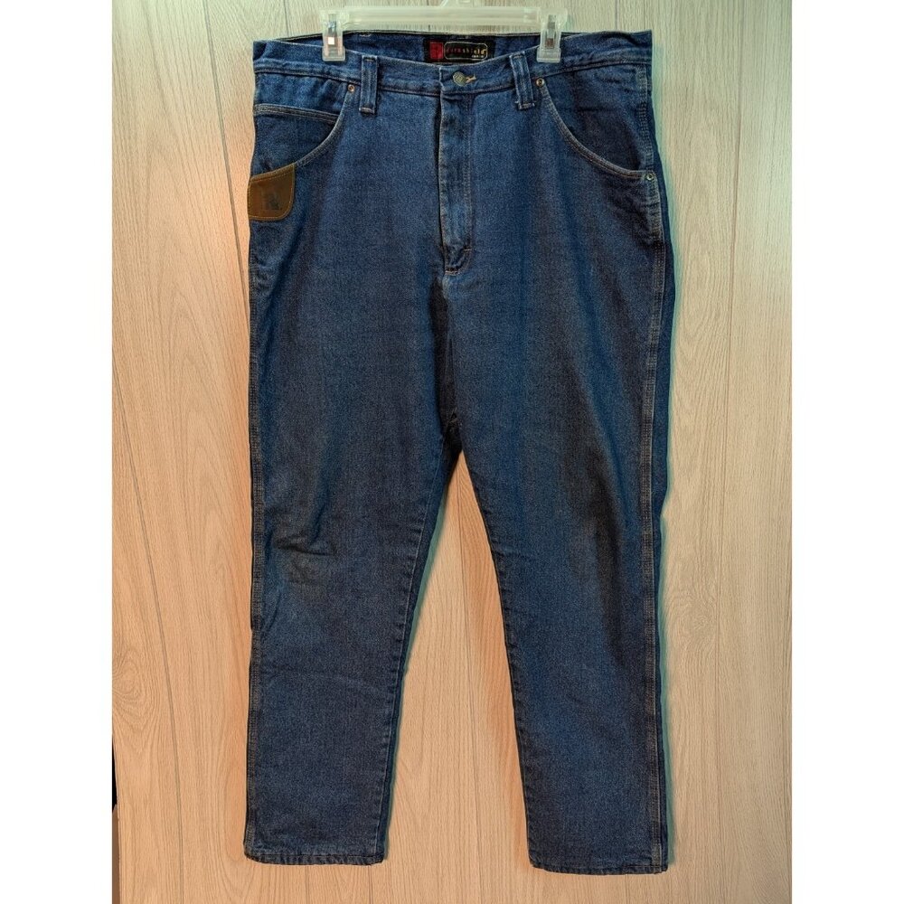 Wrangler Riggs MENS Workwear Heavy Duty Fleece Lined Jeans 38x34  Dark Blue